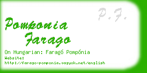 pomponia farago business card